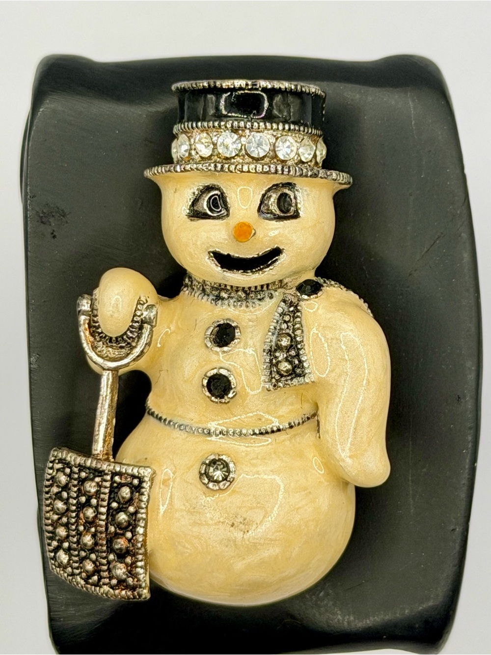 VTG Eisenberg Ice Signed Enamel Snowman Brooch